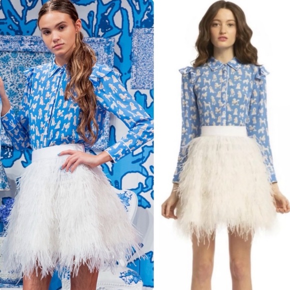 ALICE + OLIVIA Zimmer Poodle Silk Blouse - Picture 11 of 17